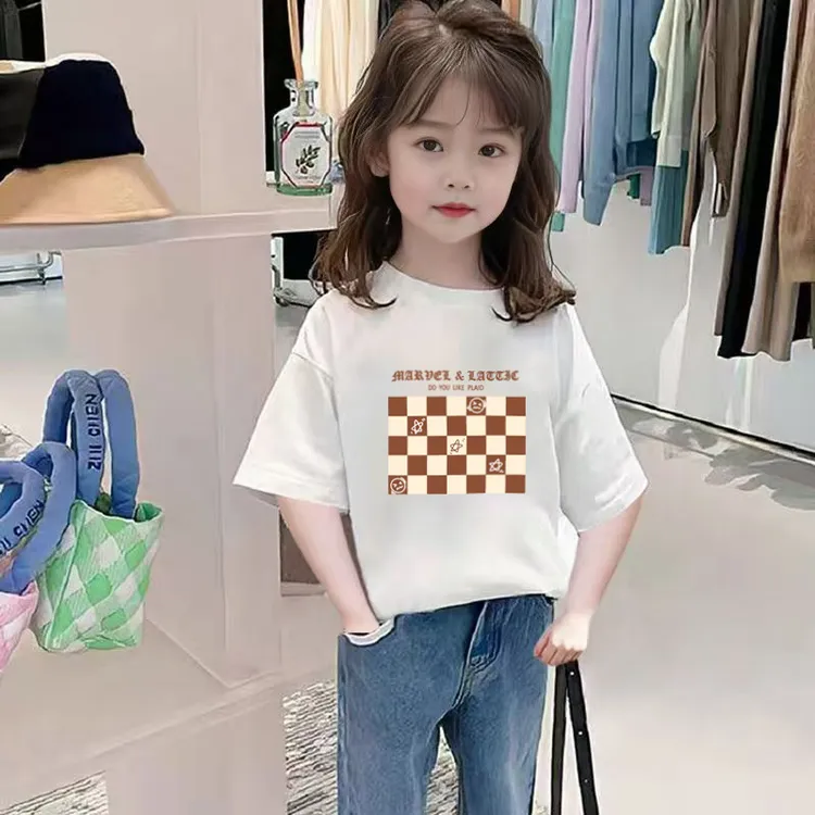 女童夏季短袖T恤时尚宽松韩版纯棉半袖卡通印花休闲百搭洋气体恤