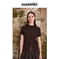 noiselet扬子精纺羊毛立边缝褶皱半高领短袖 N1294