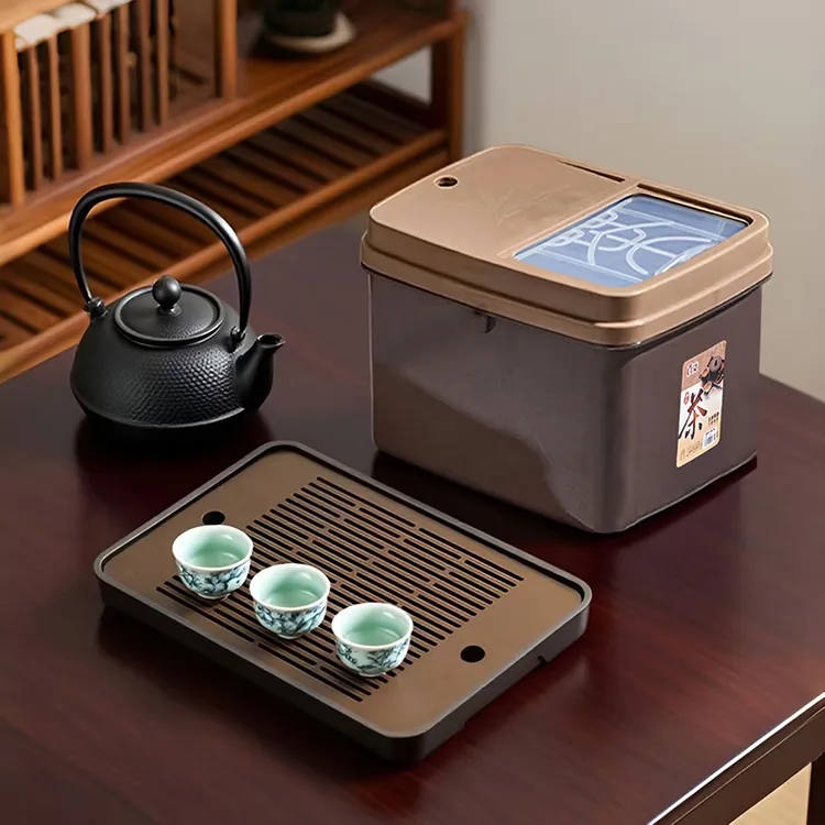 新款茶盘长方形储水式功夫茶具茶台干泡盘简约轻奢家用户外