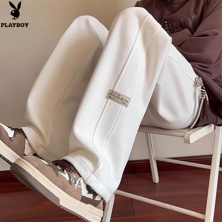 森系美式卫裤女宽松秋冬装潮流直筒休闲长裤高级感学生加绒运动裤