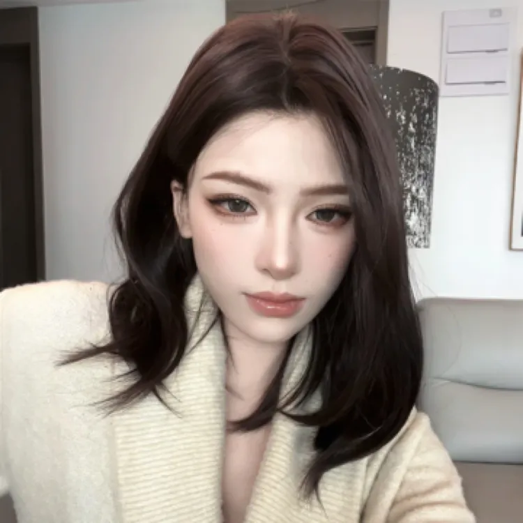 妍公子专属《富贵花》自然黑棕色气质微卷短发大面积蕾丝假发女