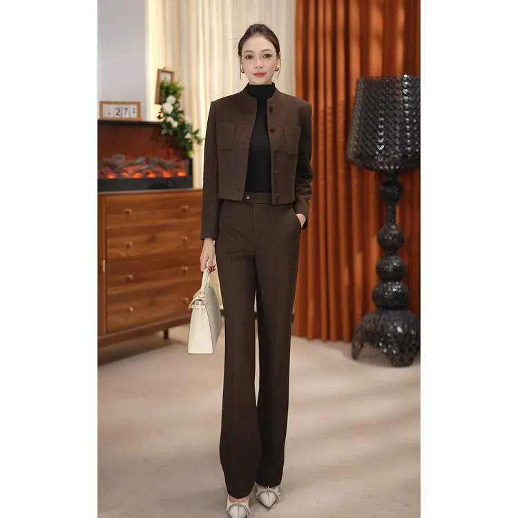 2025新款冬季摩卡慕斯羊毛西装套装修身显瘦女神通勤穿搭PX3390C