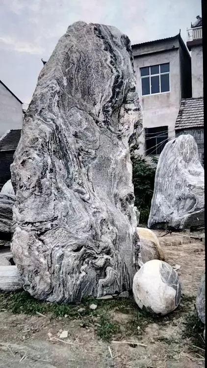 特色山峰景观石--天然独秀石头大型门口奇石靠山石靠山石摆件