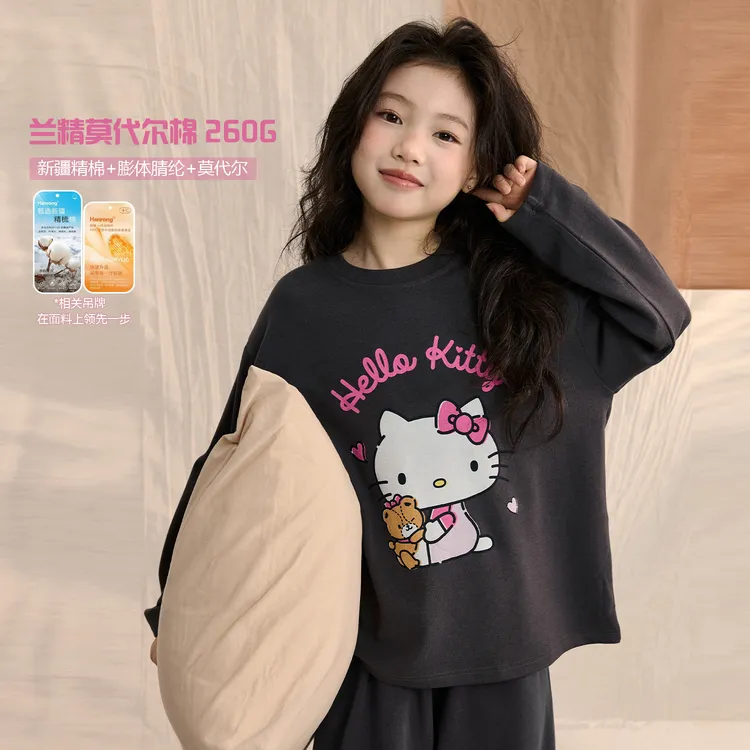 HELLO KITTY/凯蒂猫【萌萌哒】女童T恤2025秋冬可爱宝宝上衣Y6730