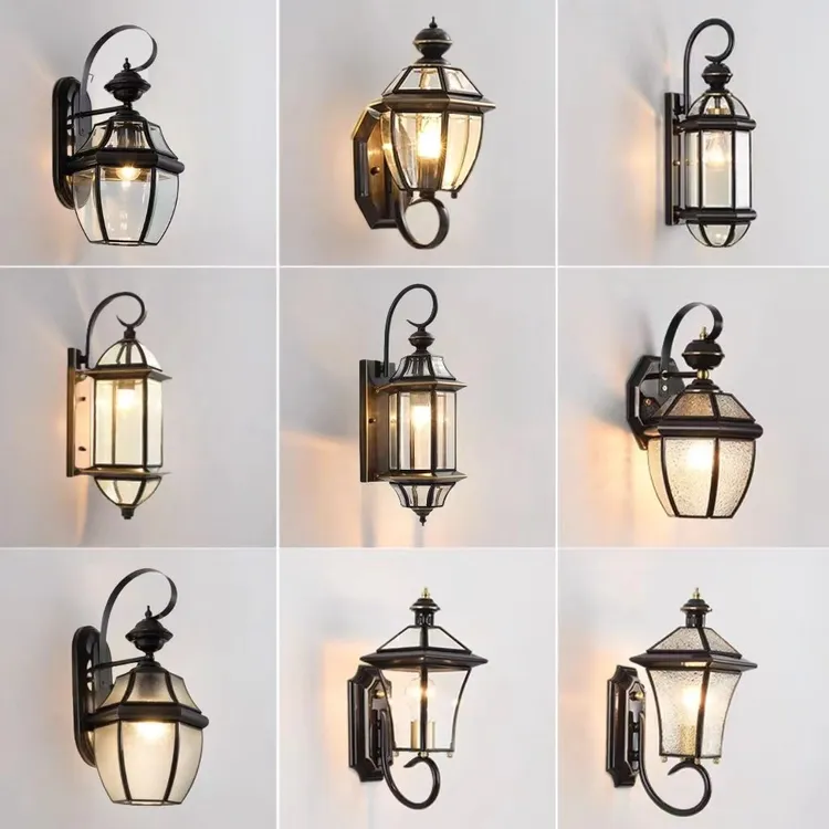 户外壁灯防水外墙全铜室外别墅庭院入户门太阳能中式复古路灯壁灯