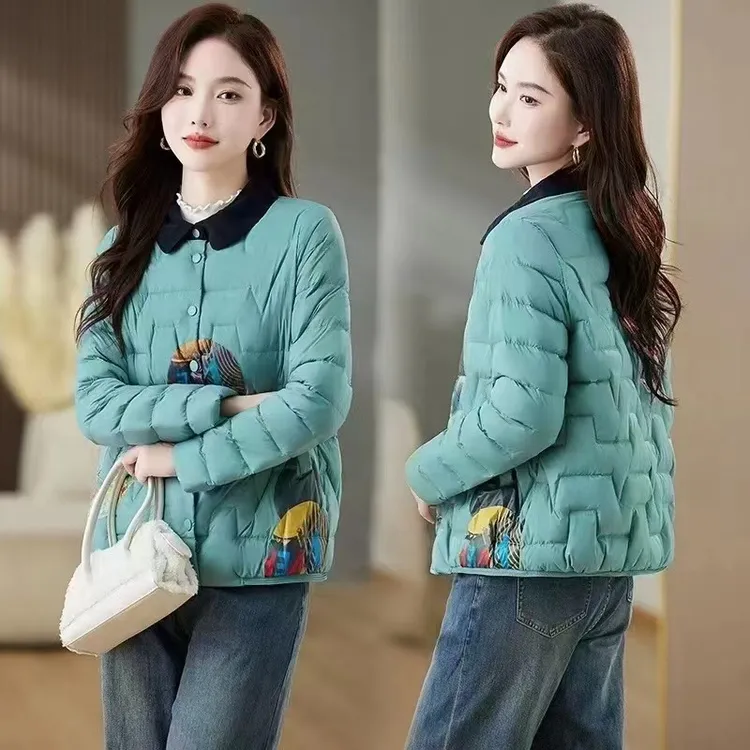 反季测新款  正品羽绒服新中式  花好月圆小外套