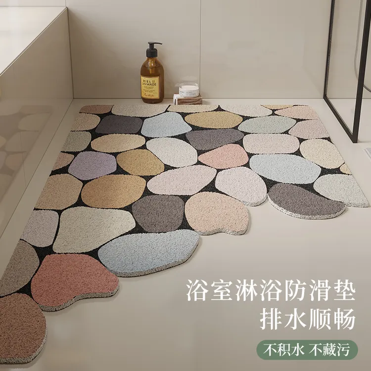 淋浴丝圈地垫浴室洗澡防滑防摔脚垫厕所卫生间防水耐脏垫可裁剪