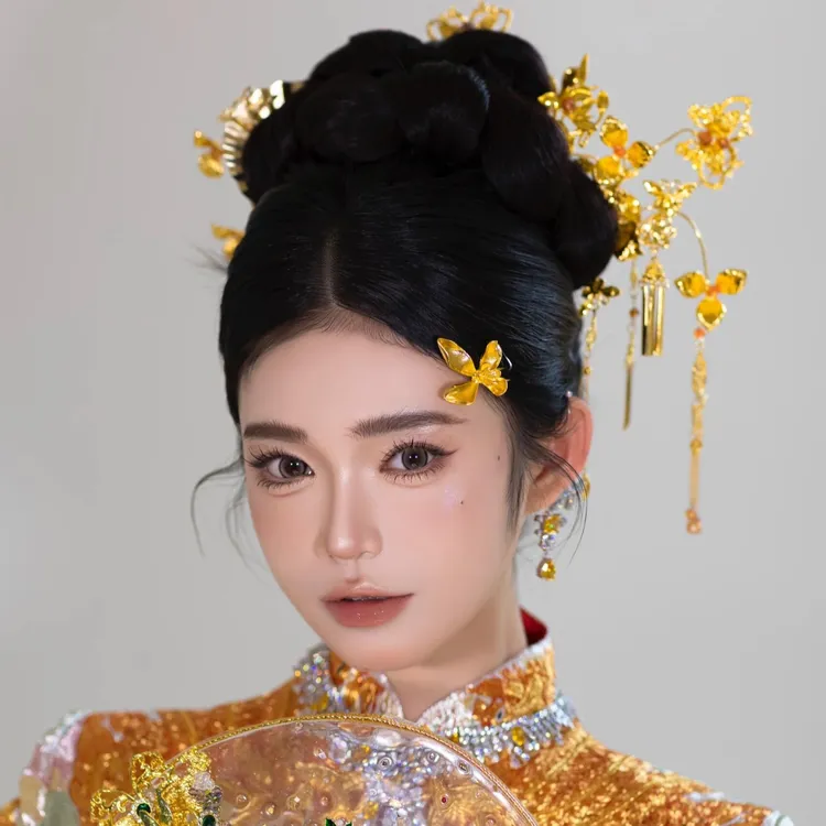 金色系百搭秀禾结婚头饰婚礼跟妆发饰步摇发簪龙凤褂配饰1015