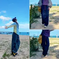 ekaso【卷边彩线】户外吸湿透气宽松工装休闲裤HWH-2657CS