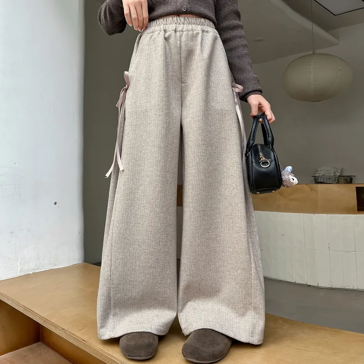 儿童秋装2025新款大女童装宽松裤子春秋款运动卫裤秋季阔腿直筒裤