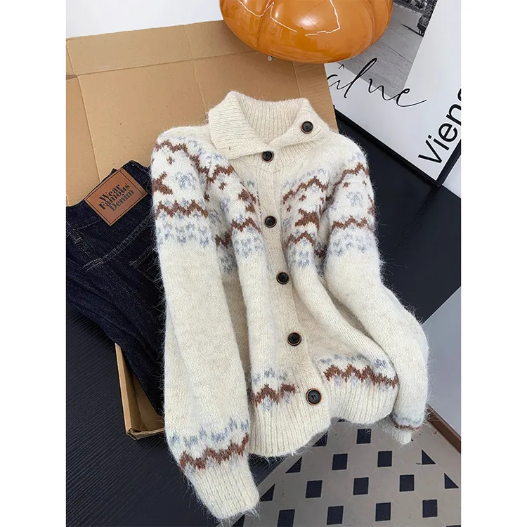 慵懒风复古宽松针织毛衣外套女2026冬季新款时尚减龄通勤显瘦衣服