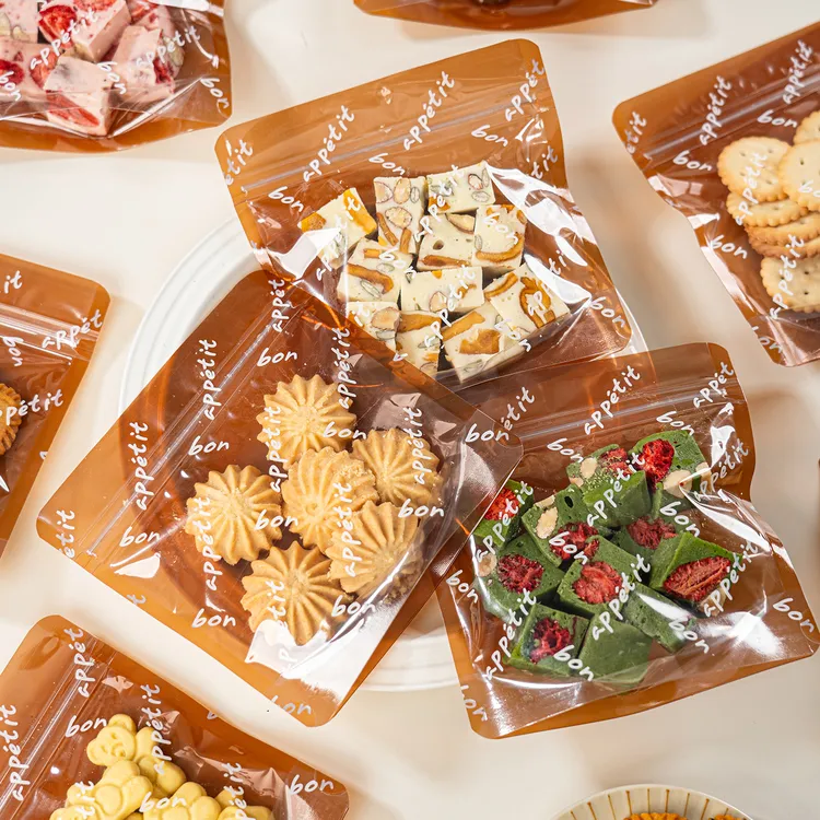 饼干包装袋雪花酥曲奇透明自封袋子拉链袋纸烘焙糖果牛轧糖单独小