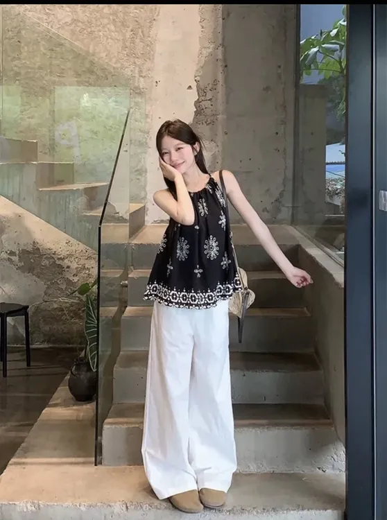 圆领宽松上衣 波西米亚风 百搭夏季休闲显瘦