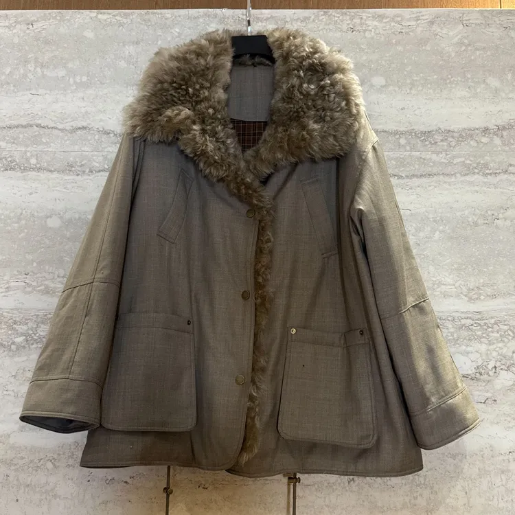 TANTAN 时尚休闲百搭中长款毛领鹅绒服4299