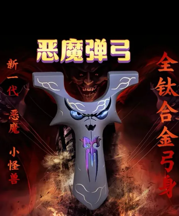 优惠券  烤蓝款小恶魔四代全钛合金龙齿弹弓成年户外竞技射击玩具