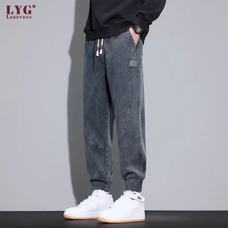 复古潮牌雪花扎染休闲裤男士2025秋冬季新款宽松束脚哈伦运动裤子