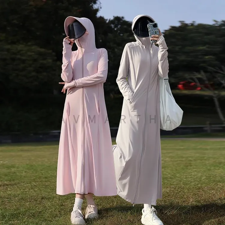 防晒衣女海边夏季2024新款修身长款全身冰丝电动车防晒服防紫外线