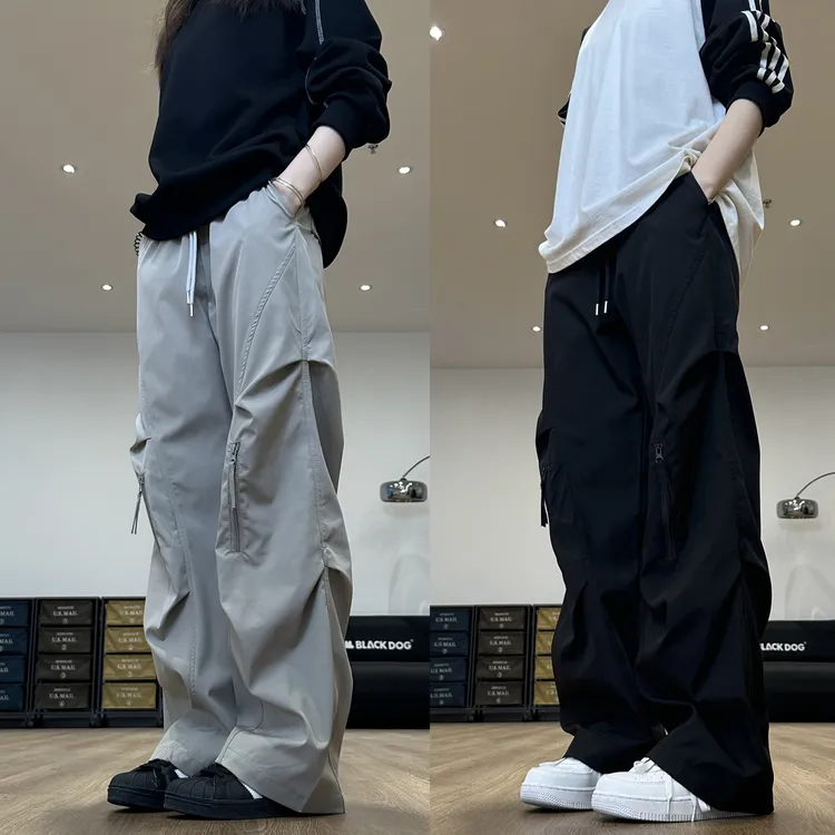 猎雀秋季冲锋裤工装裤多口袋裤子直筒裤休闲裤长裤男女可穿