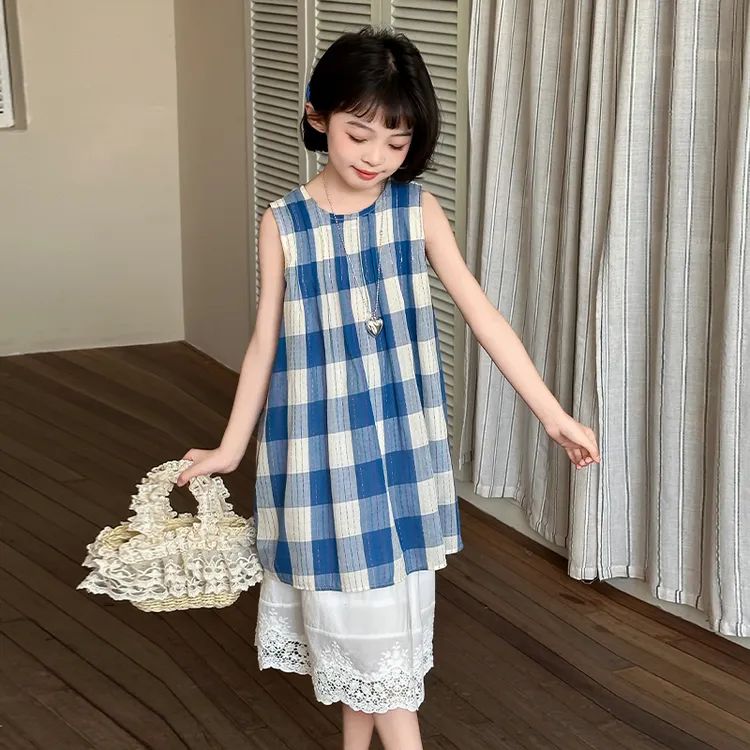 简约潮牌店铺儿童服装2025年款衣服女童装夏装套装6-12岁高级感15