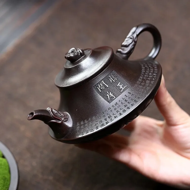 宜兴紫砂壶原矿古铜泥滕王阁序云炉250ml手工功夫茶壶高档茶具