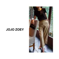 JOJO ZOEY【清仓NO退换】~旧屿垂律宽松腰带垂感显瘦阔腿裤kz-3810