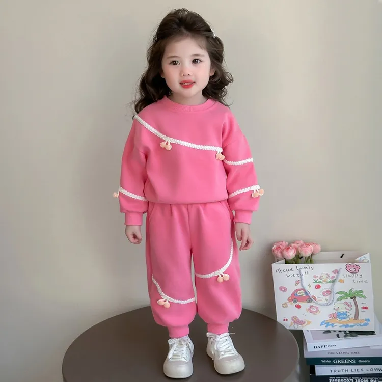 女小童卫衣套装春秋2025新款女宝宝洋气休闲春装小女孩运动两件套