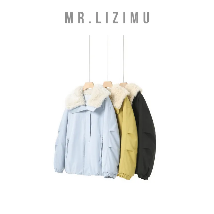 李子木先生设计感显瘦精致翻毛领时髦休闲冬款棉服2025新款女装