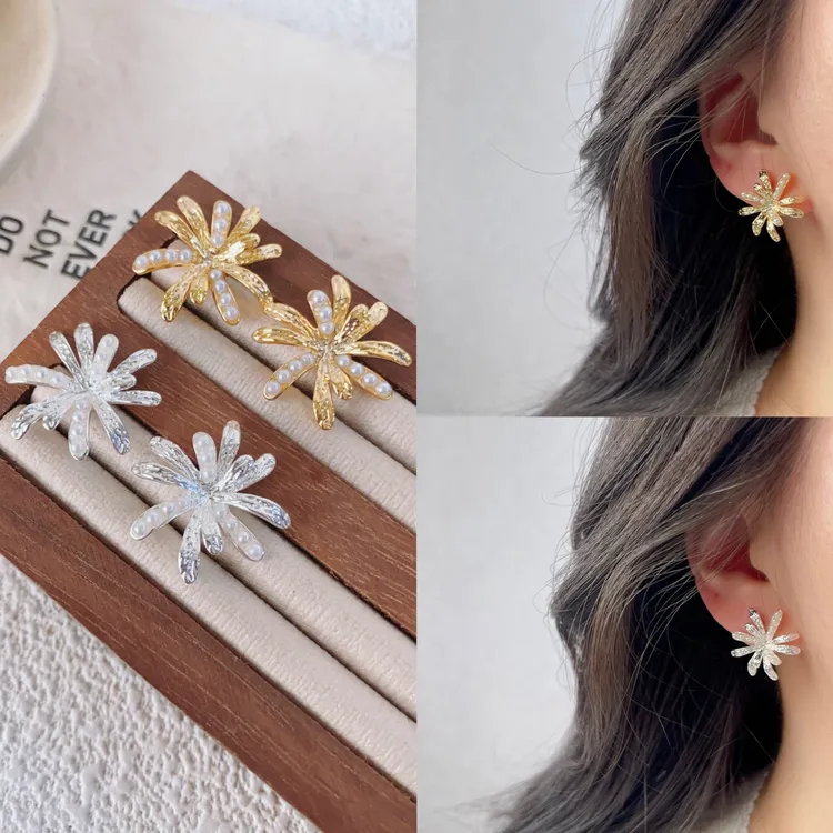 铜合金耳饰 小众设计款耳钉【洋柿子专属】超仙精致s925银针364百搭