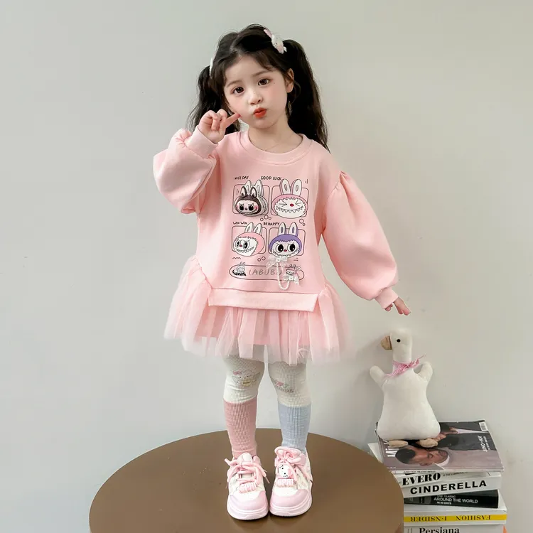 拉布布女童套装裙儿童秋季卫衣2025新款女孩春秋打底裤两件套衣服