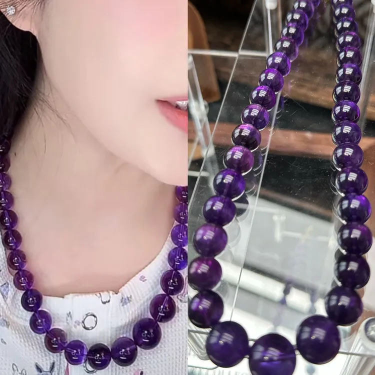 韦雪同款天然水晶项链女紫水晶智慧之石饰品送闺蜜饰品礼物