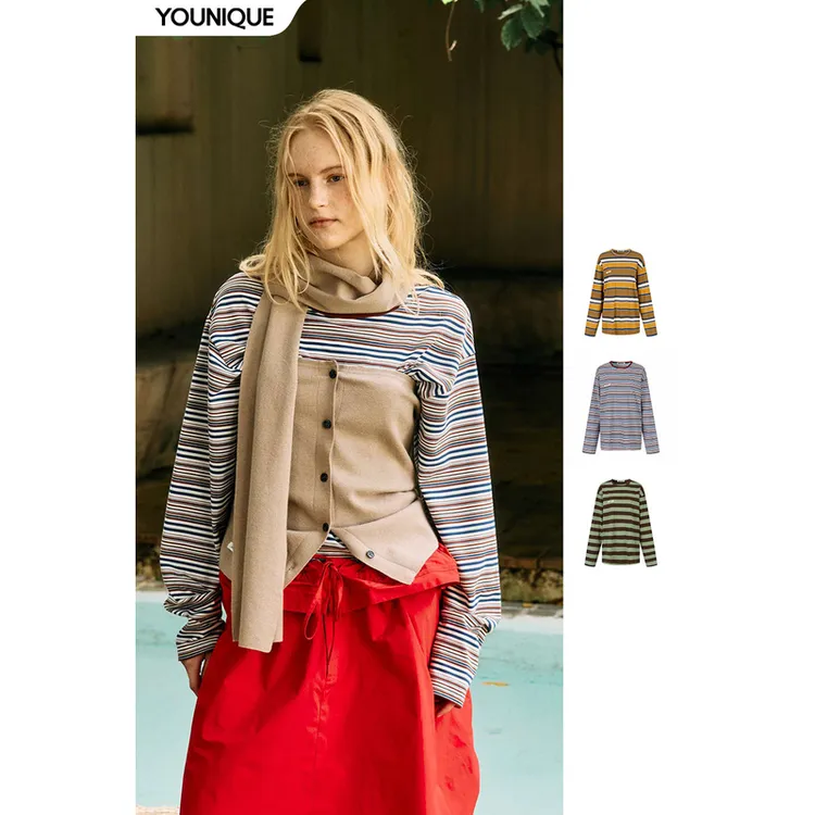 【ANNAMOOER】新品26春夏条纹T恤女