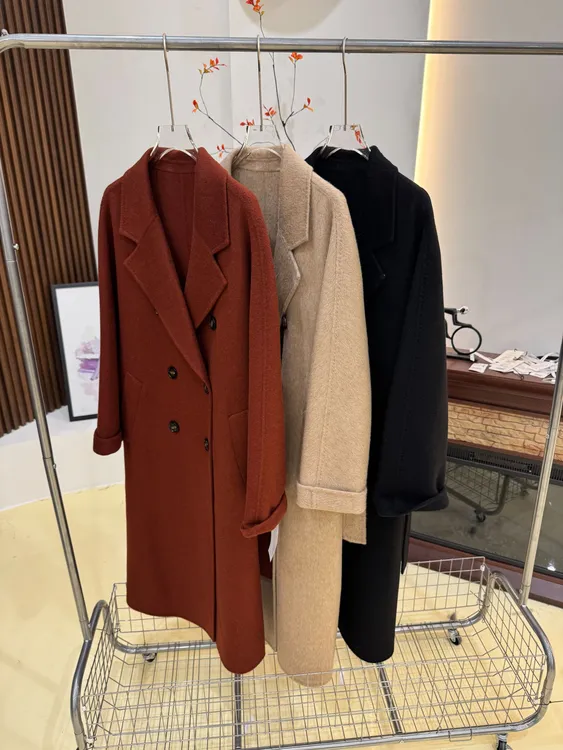 李大美【高端定制】骆驼绒+绵羊毛休闲百搭大衣外套-E2861