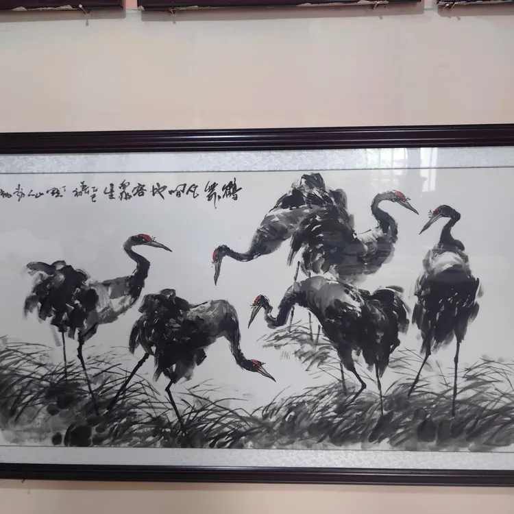 《鹤舞凡间》手绘国画