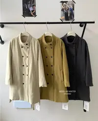 HE#53060#立领中长款大衣 FL