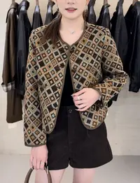 【钰姐精选】谜281-重工度假风编织小香风外套气质洋气时尚复古宽松