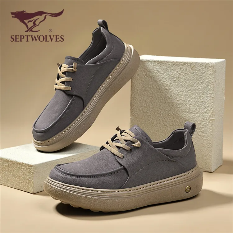 七匹狼男鞋一脚蹬保暖防滑工装鞋新款软底勃肯鞋休闲皮鞋轻便9812