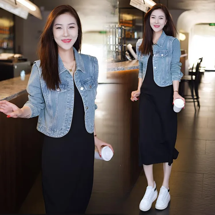 短款牛仔外套女小个子春秋2025新款小香风搭配连衣裙外搭开衫上衣