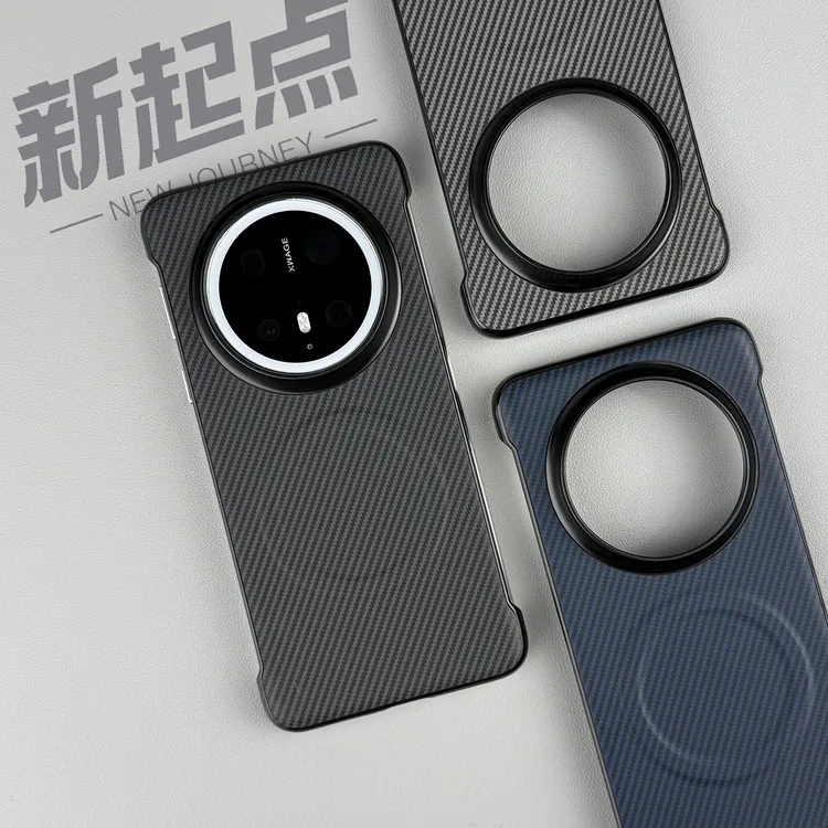 适用华为mate70手机壳碳纤维纹理磁吸mate60pro无边框mate40p散热