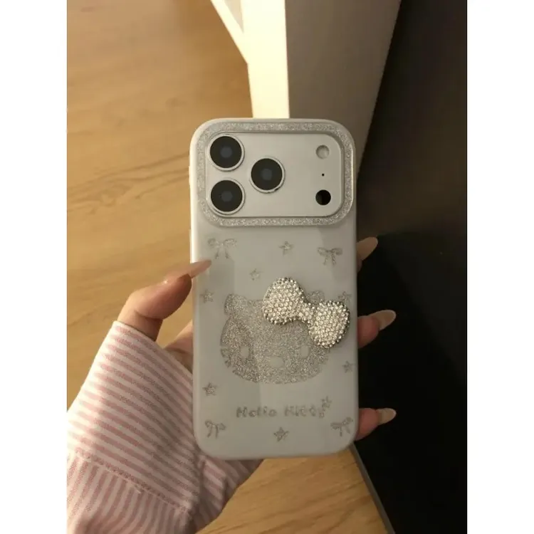 「包相机键」闪粉KT点钻蝴蝶结适用苹果17promax手机壳iphone16
