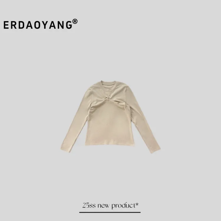 ERDAOYANG "暖宝" 秋冬新款磨毛修身高弹圆领显瘦打底长袖CXG035
