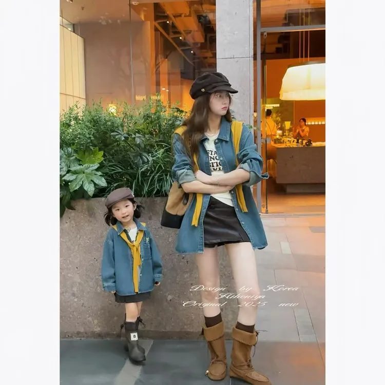 【牛仔原田治】二Hihoniya~2025秋季亲子卡通原田治纯棉牛仔衬衫