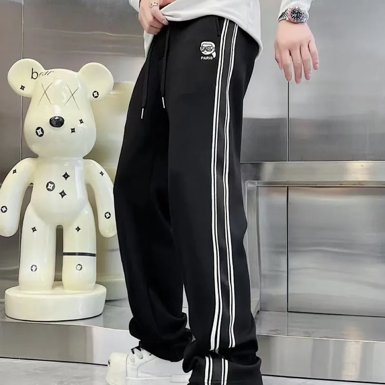 冬季新款男士小老头加绒加厚直筒宽松休闲裤5812