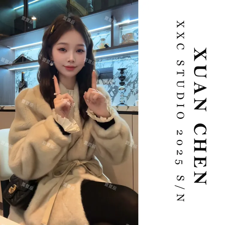 【初雪告白】外套女秋季外套法式洋气中长款宽松毛毛外套女#8987