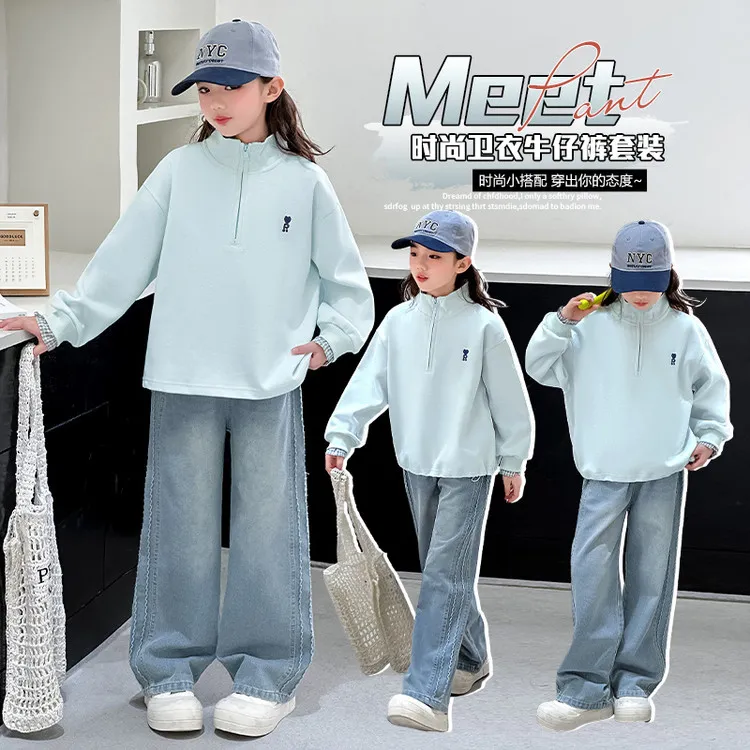 女童装2025新款儿童休闲秋款婴儿春季6-12岁运动套装潮款卫衣套装