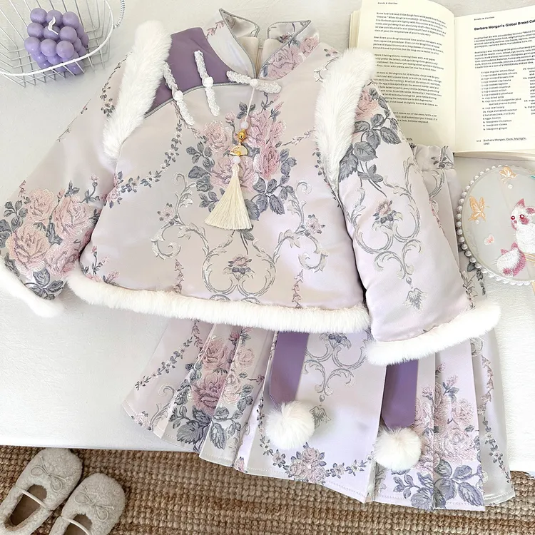 【马面裙·蕊】女童秋冬马面裙中国风女孩上衣套装D68885