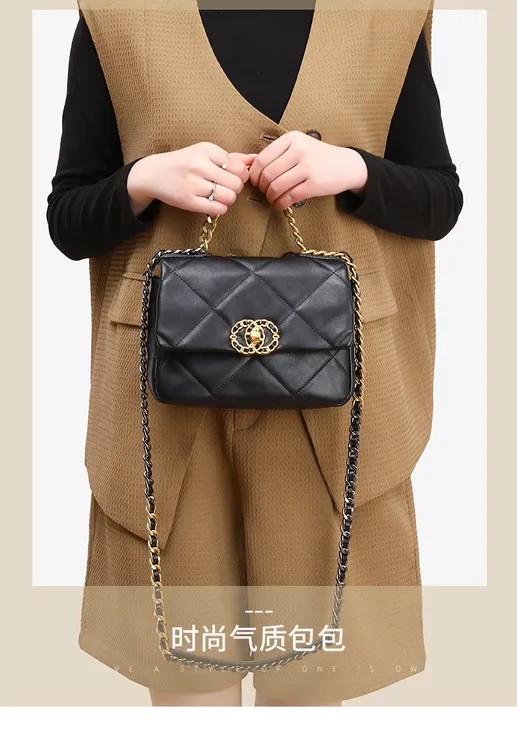 包包女新款小香风19bag真皮菱格云朵包链条包单肩斜挎女士女款包