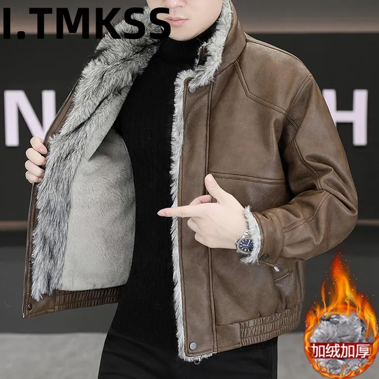 2026冬季新款立领皮衣男士加绒加厚保暖高端痞帅皮夹克机车服外套