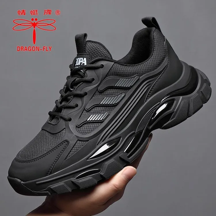 蜻蜓牌男鞋2025秋季新款网面透气老爹鞋男士潮流运动休闲跑步鞋男