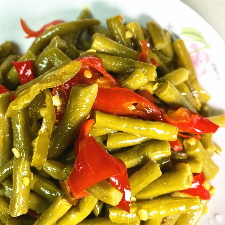 酸豆角腌豇豆508g瓶菜籽油炒微辣酸辣开胃菜下饭菜