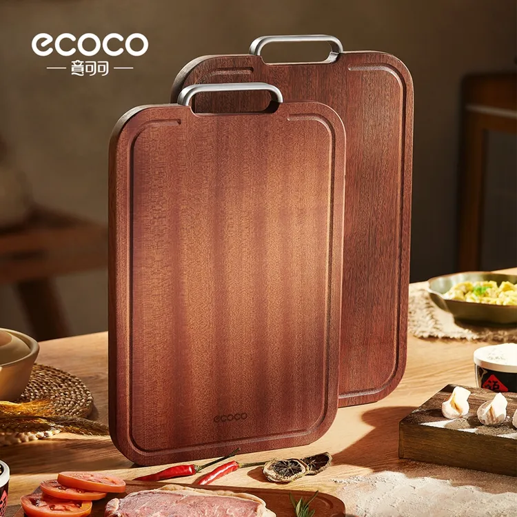 ecoco乌檀木菜板砧板厨房家用实木切菜板案板刀板砍肉切水果双面
